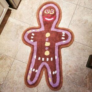 Gingerbread Man Rug Bath Mat Play, Holiday Christmas Secret Santa Gift